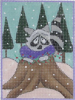 N-188/5 The Raccoon 18 Mesh 2.75 x 3.75 Renaissance Designs With Stitch Guide