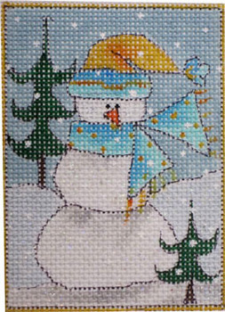 N-188/4 The Snowman 18 Mesh 2.75 x 3.75 Renaissance Designs With Stitch Guide