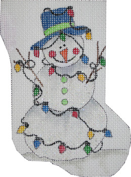 MNS-256 Tangled Up In Lights Mini Stocking 18 Mesh 4 x 6  Renaissance Designs