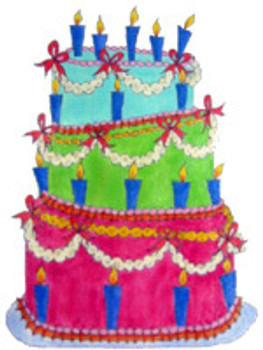 G-101 Birthday Cake 13 Mesh 8 x 11.5  Renaissance Designs