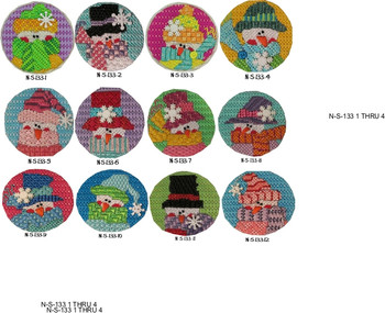 N-S-133/7 Frosty Friend 7 18 Mesh 2.5 Diameter 18 Mesh With Stitch Guide Renaissance Designs