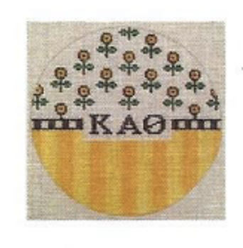 Sorority Series:  JW1-KAO Kappa Alpha Theta Colors  4.75” Floral/Stripe 18 Mesh Kangaroo Paw Designs