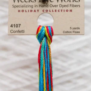 6-Strand Cotton Floss Weeks Dye Works 4107 Confetti Holiday Collection