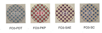 Fraternity Series:  FO3-SAE Sigma Alpha Epsilon Second From Right Colors Check 18 Mesh Kangaroo Paw Designs