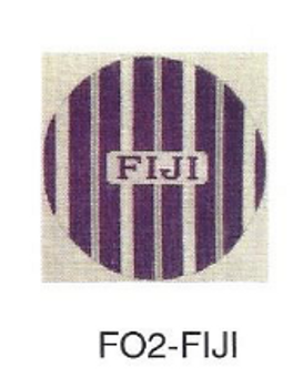 Fraternity Series:  F02-FIJI Phi Gamma Delta Colors Stripe 4 ½ " round 18 Mesh Kangaroo Paw Designs