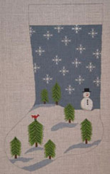 stk200R snowman with trees - Right J. Child Designs Stocking 