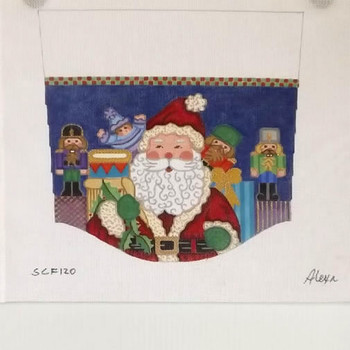 SCF120 18 Mesh Alexa Designs Stocking Topper  cuff, Gifts, nutcracker, presents, Santa