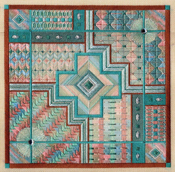 TURQUOISE TRAIL W/EMB Laura J Perin Designs Counted Canvas Pattern Only