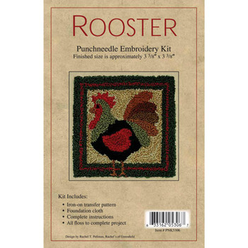 Rooster Punch Needle Kit 3.375"X3.375" Rachel's Of Greenfield