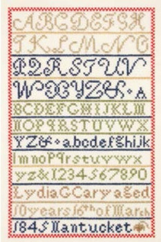 PC120 The Posy Collection Lydia G Cary Sampler 18ct Aida 5" x 7.75"