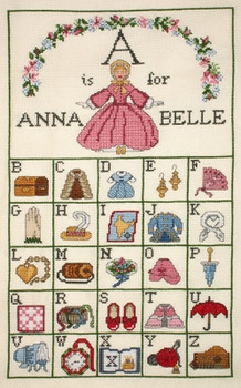 PC1766 A is for Annabelle 8" x 13.5" 18ct Aida The Posy Collection