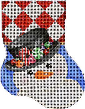 CT-1917 Top Hat Snowman Mini Sock 3.25x4.25 18 18 Mesh Associated Talents 