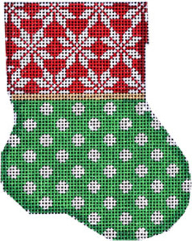 CT-1913  Snowflake Cuff/Dot Mini Sock 3.25x4.25 18 Mesh Associated Talents 