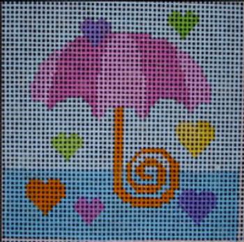 176 Pink Aqua Umbrella	5x5 10 mesh Beth Gantz Designs