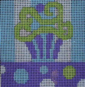 181	Aqua Purple Cupcake	5x5 10 mesh Beth Gantz Designs