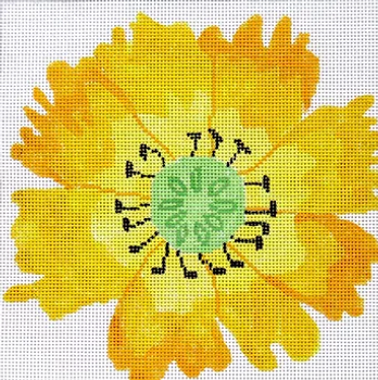 53b2 Yellow Jean Smith Designs Medium Dazzle Flower 8" Square 13 mesh