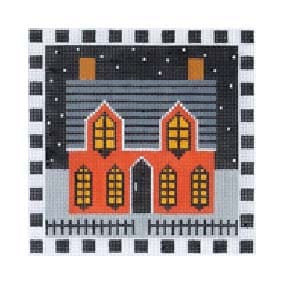 Halloween H126B Halloween Cottage 6.5" SQ 13 Mesh Shelly Tribbey Designs