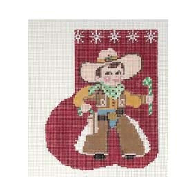 Christmas Mini-Sock C759 Holiday Cowboy 4X5 18 Mesh Shelly Tribbey Designs