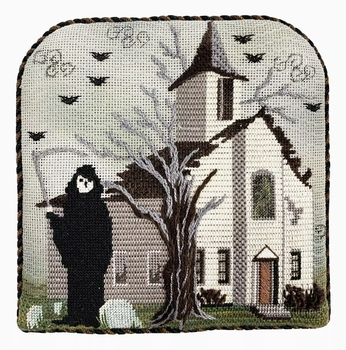 5210 Leigh Designs Purgatory Place 18 Mesh 6" x 7" Haunted Hill Canvas Only