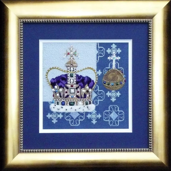7210 Coronation Leigh Designs 18 Mesh 10" x 10"  Crown Jewel Canvas Only Inquire If Stitch Guide Is Available