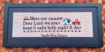 YT Bless Our Camper 45h x 161w Needle Bling Designs