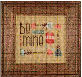 Be Mine Wee One: 66w x 53h Heart In Hand Needleart  14-1198