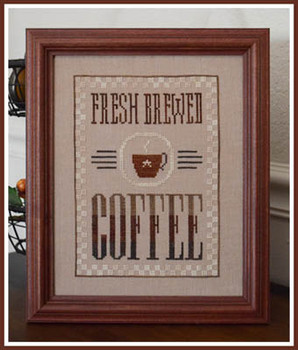 Fresh Brewed Coffee 83w x 113h Little House Needleworks 17-1818