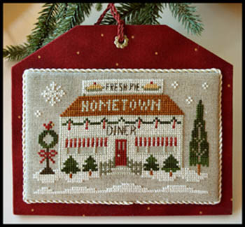 Hometown Holiday Diner 81w x 51h Little House Needleworks 16-1836