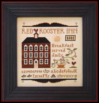 Red Rooster Inn 118w x 128h Little House Needleworks 16-1118