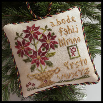 Sampler Tree-Potted Poinsettia 57w x 58h Little House Needleworks  15-1957