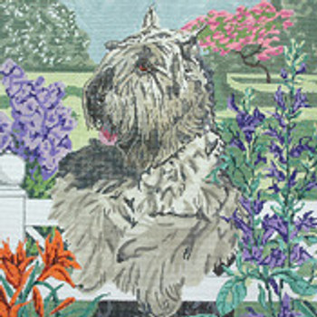 BR108 Bouvier Des Flandres 14” x 14” 18 Mesh Barbara Russell SKU 8290