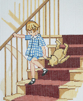 BR119 Down The Stairs 8” x 10” 16 Mesh Barbara Russell SKU 8299