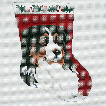 BR093 Ornament Bernese Mountain Dog Sock 18 Mesh Barbara Russell SKU 8270