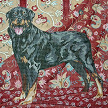 BR121 Rottweiler 14” x 14” 18 Mesh  Barbara Russell SKU 8300