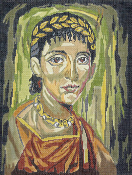 BR206 Face From Antiquity 8” x 10” 18 Mesh  Barbara Russell SKU 8338