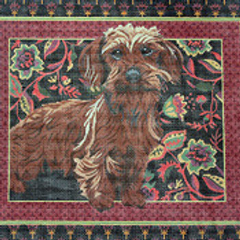 BR175 Wire Haired Dachshund 12" x 14" 18 Mesh Barbara Russell  SKU 8325