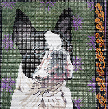 BR278 Boston Terrier 10" x 10" 13 Mesh Barbara Russell SKU 8424