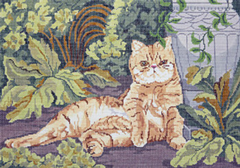 BR325 Scarlet, The Cat 10" x 14" 18 Mesh Barbara Russell SKU 8491