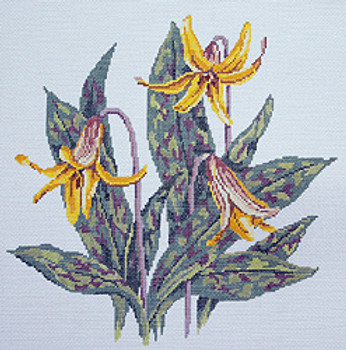 BR393 Trout Lily 14” x 14” 13 Mesh Barbara Russell SKU 5220