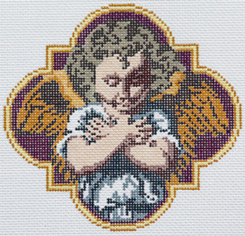 BR371 Angel I Ornament 5" x 5" 18 Mesh Barbara Russell SKU 8515