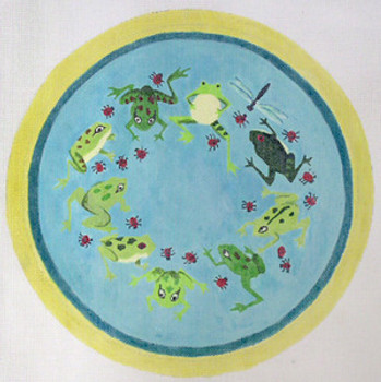 BR423 Frogs Wreath 13” Diameter 18 Mesh Barbara Russell SKU 53871