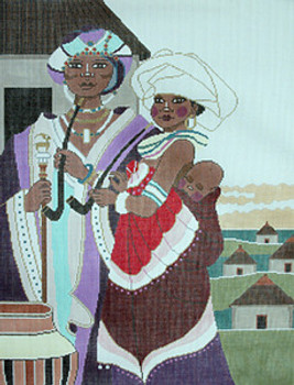 BRC11 African Family 18” x 24” 13 Mesh Designs By Clarice SKU 8539