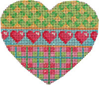 HE-819 Turq. Pin Dots/Plaid/Hearts Heart Associated Talents 