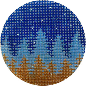 APX304 Faded Night Trees Ornament Alice Peterson 4 x 4 13 mesh