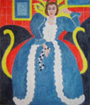 83917 CWD-M159 Matisse Blue Dress 9.5 x 11  18 Mesh Stitch Painted Changing Women Designs