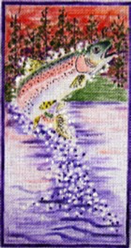 11954 CWD-A70 Trout Leaping 5 x 10  18 Mesh Changing Women Designs
