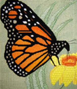 83890 CWD-A83 Butterfly 8 x 9  18 Mesh Changing Women Designs Monarch butterfly -- orange, black and white