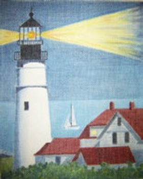 11977 CWD-B11  Maine Glowing Lighthouse 8.25 x 10.5 18 Mesh Changing Women Designs