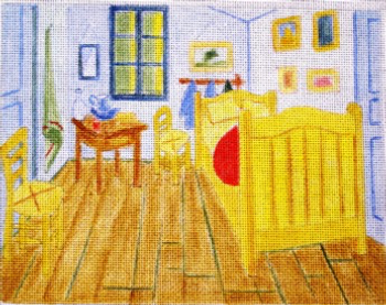 12743 CWD-M11  Van Gogh Bedroom* 13 x 11 18 Mesh Stitch Painted Changing Women Designs