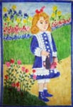 12766  CWD-M135 Renoir Girl in Garden  6 x 8 18 Mesh Changing Women Designs